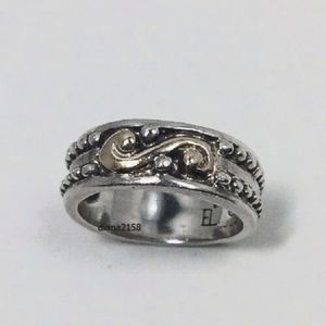 Lagos EL Caviar SS 925 14k 585 YG Dot Ring 7 (5 Grams)